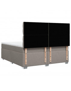 Giroletto a Molle con Materasso Tortora 200x200 cm in Tessuto