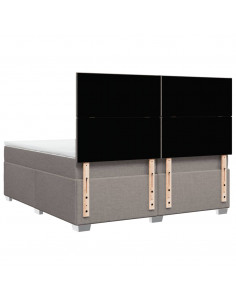 Giroletto a Molle con Materasso Tortora 200x200 cm in Tessuto