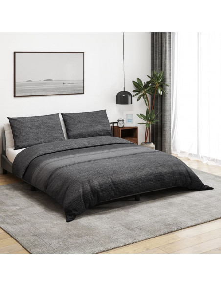 Set Copripiumino Grigio Scuro 260x220 cm in Cotone