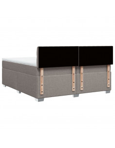 Giroletto a Molle con Materasso Tortora 200x200 cm in Tessuto