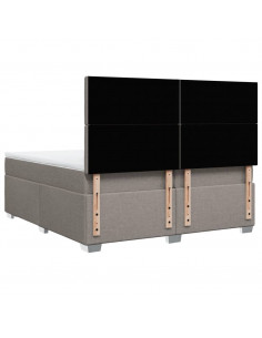 Giroletto a Molle con Materasso Tortora 200x200 cm in Tessuto