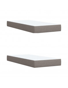 Giroletto a Molle con Materasso Tortora 200x200 cm in Tessuto