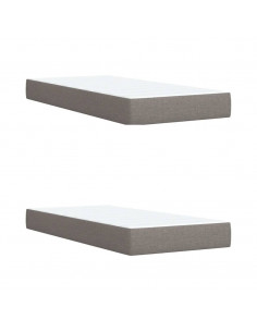 Giroletto a Molle con Materasso Tortora 200x200 cm in Tessuto