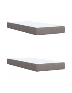 Giroletto a Molle con Materasso Tortora 200x200 cm in Tessuto