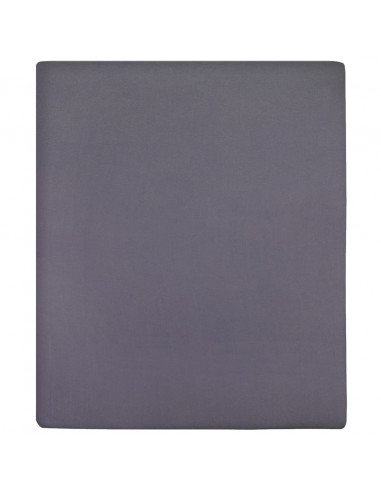 Lenzuola con Angoli Jersey 2 pz Antracite 100x200 cm Cotone