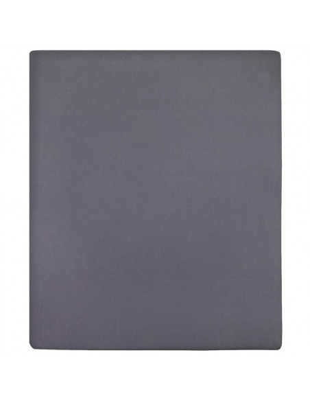 Lenzuola con Angoli Jersey 2 pz Antracite 140x200 cm Cotone
