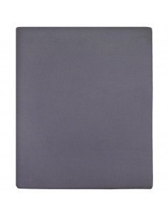 Lenzuola con Angoli Jersey 2 pz Antracite 160x200 cm Cotone