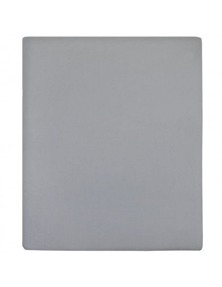Lenzuolo con Angoli Jersey Grigio 140x200 cm Cotone