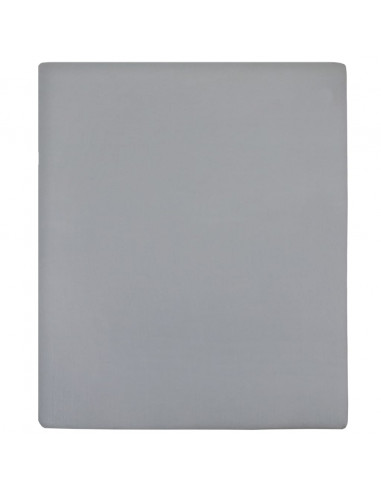 Lenzuola con Angoli Jersey 2pz Grigio 140x200 cm Cotone