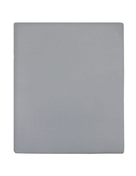 Lenzuola con Angoli Jersey 2pz Grigio 140x200 cm Cotone