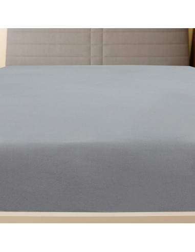 Lenzuola con Angoli Jersey 2pz Grigio 140x200 cm Cotone