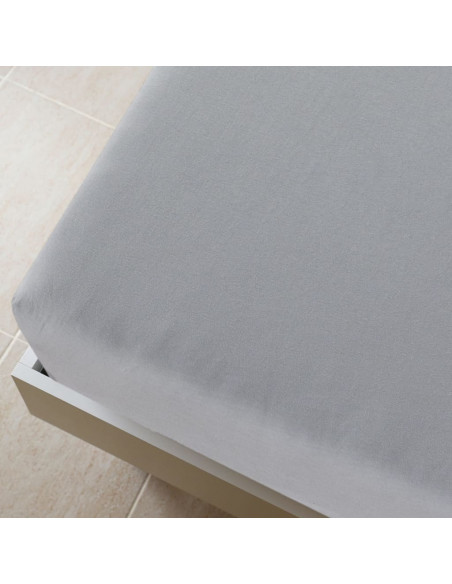 Lenzuola con Angoli Jersey 2pz Grigio 140x200 cm Cotone