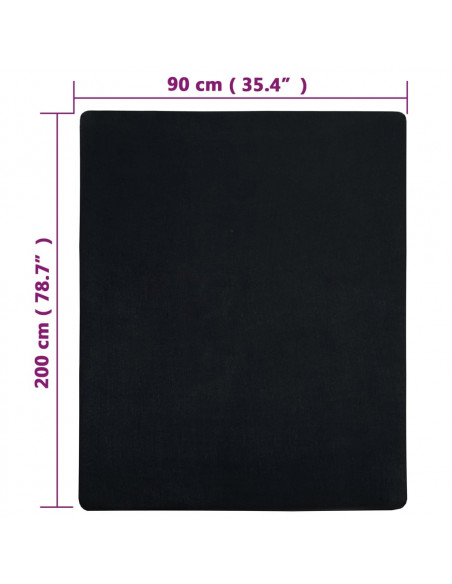 Lenzuolo con Angoli Jersey Nero 90x200 cm Cotone