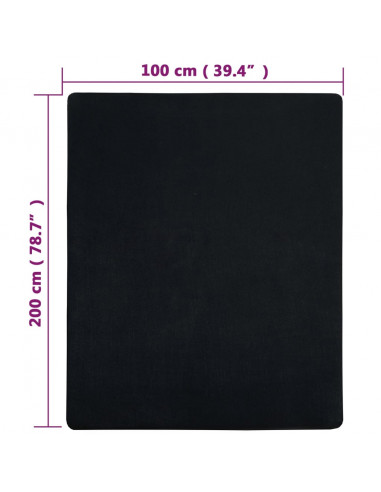 Lenzuolo con Angoli Jersey Nero 100x200 cm Cotone