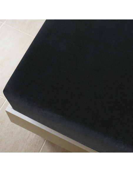 Lenzuolo con Angoli Jersey Nero 140x200 cm Cotone