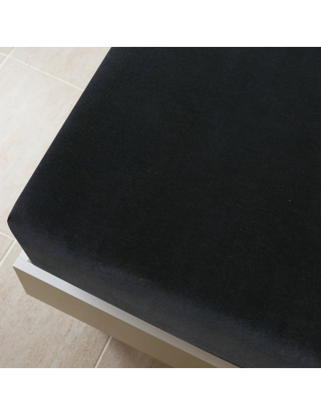 Lenzuola con Angoli Jersey 2pz Nero 140x200 cm Cotone