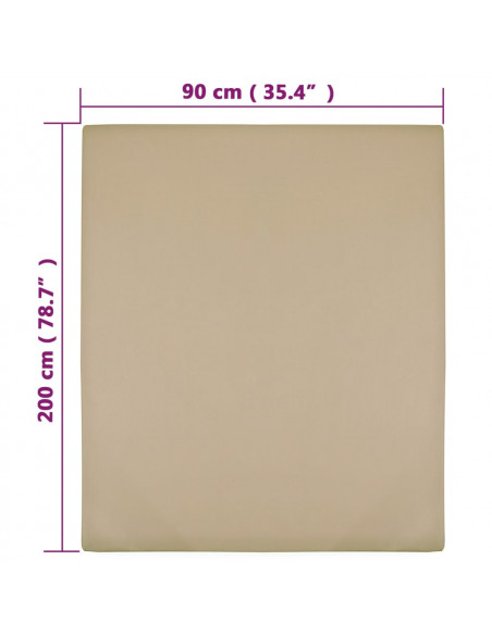 Lenzuolo con Angoli Jersey Tortora 90x200 cm Cotone