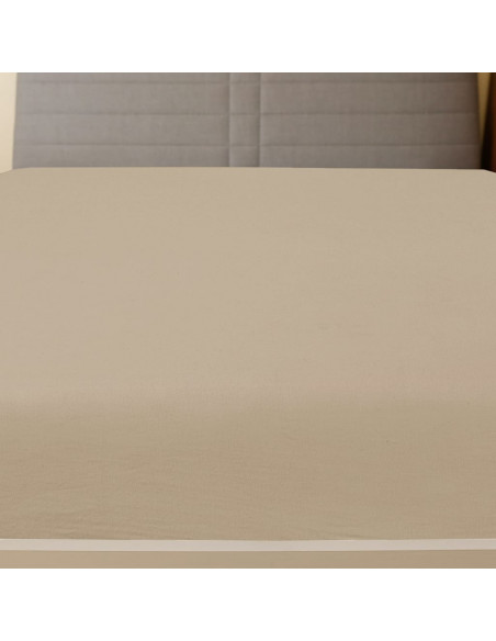 Lenzuolo con Angoli Jersey Tortora 140x200 cm Cotone