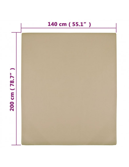 Lenzuola con Angoli Jersey 2pz Tortora 140x200 cm Cotone