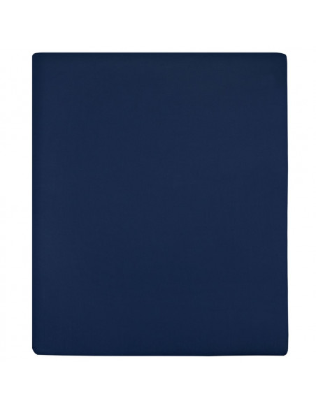 Lenzuola con Angoli Jersey 2pz Blu Marino 140x200 cm Cotone