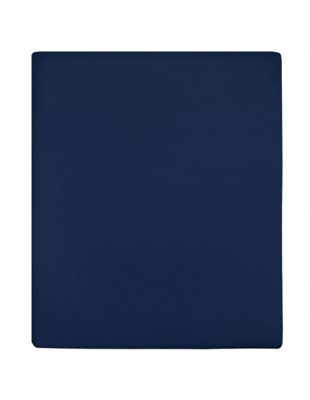 Lenzuola con Angoli Jersey 2pz Blu Marino 160x200 cm Cotone