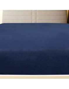 Lenzuola con Angoli Jersey 2pz Blu Marino 160x200 cm Cotone 2
