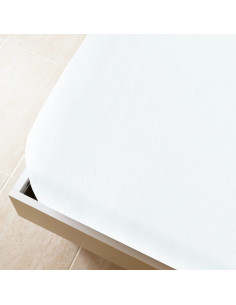 Lenzuolo con Angoli Jersey Bianco 140x200 cm Cotone 2