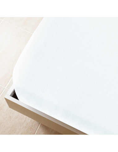 Lenzuolo con Angoli Jersey Bianco 140x200 cm Cotone