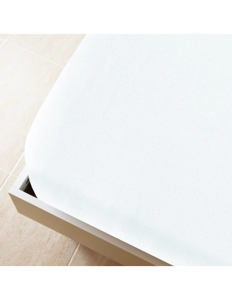 Lenzuolo con Angoli Jersey Bianco 140x200 cm Cotone