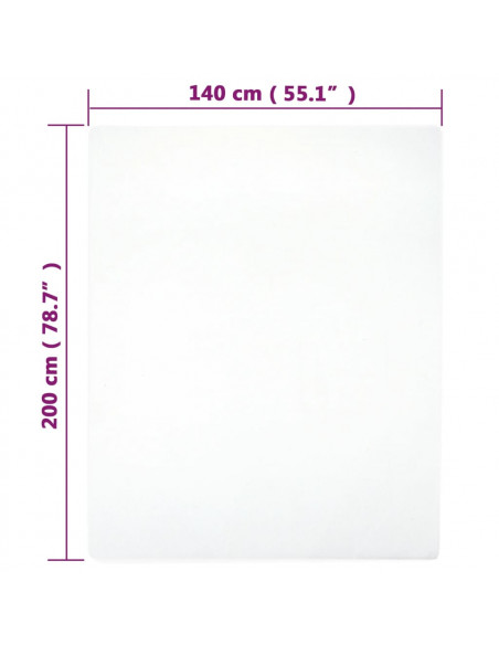 Lenzuolo con Angoli Jersey Bianco 140x200 cm Cotone