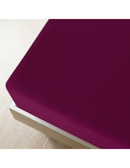 Lenzuolo con Angoli Jersey Bordò 90x200 cm Cotone