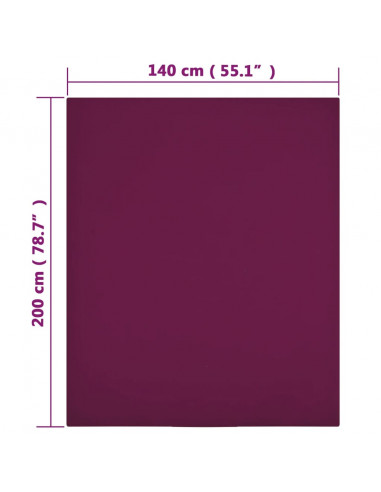 Lenzuolo con Angoli Jersey Bordò 140x200 cm Cotone