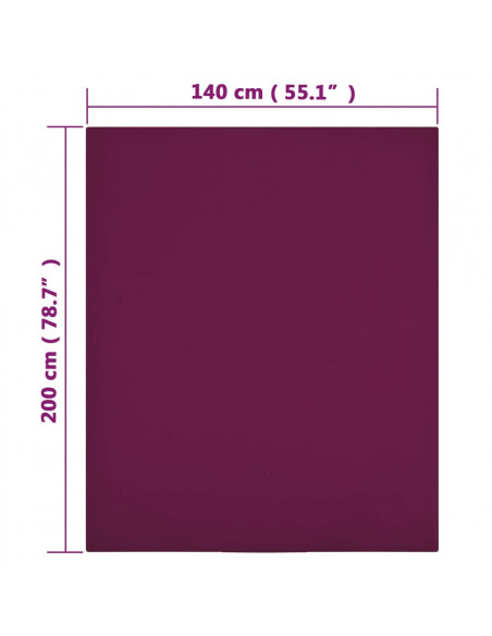 Lenzuola con Angoli Jersey 2pz Bordò 140x200 cm Cotone