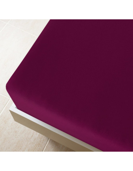 Lenzuola con Angoli Jersey 2pz Bordò 160x200 cm Cotone