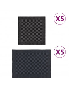 Set Strofinacci 10 pz in Cotone Nero e Grigio