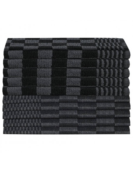 Set Strofinacci 10 pz in Cotone Nero e Grigio