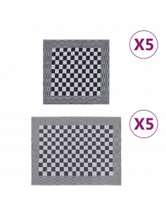 Set Strofinacci 10 pz in Cotone Blu e Bianco