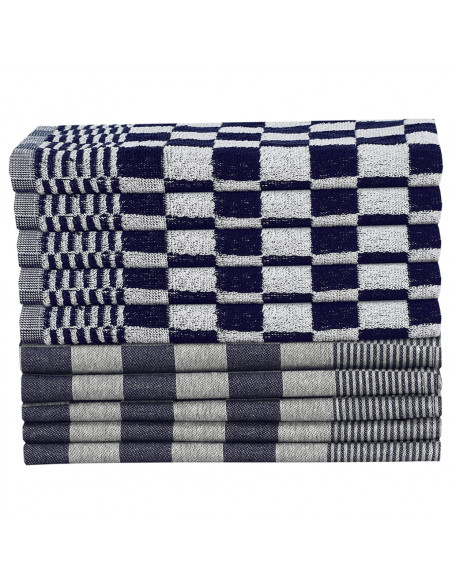 Set Strofinacci 10 pz in Cotone Blu e Bianco