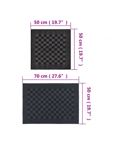 Set Strofinacci 50 pz in Cotone Nero e Grigio