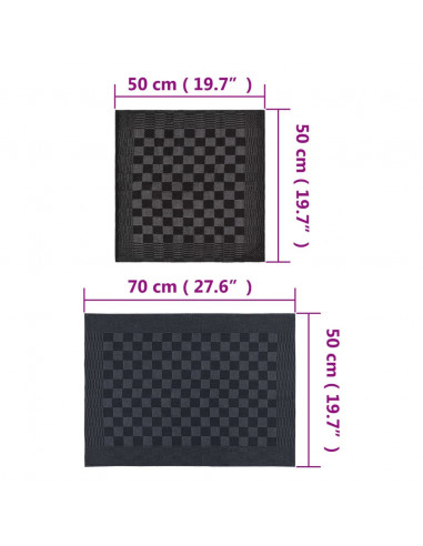 Set Strofinacci 20 pz in Cotone Nero e Grigio