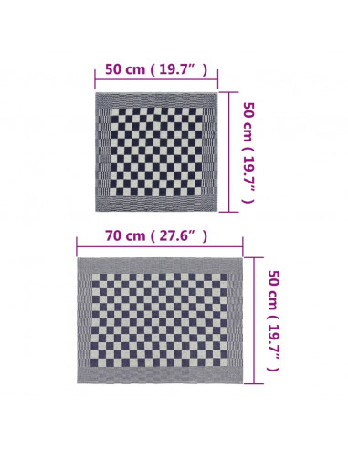 Set Strofinacci 50 pz in Cotone Blu e Bianco