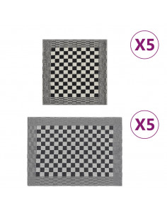 Set Strofinacci 10 pz in Cotone Nero e Bianco