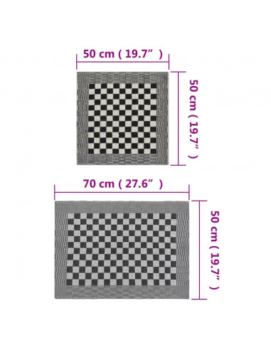 Set Strofinacci 10 pz in Cotone Nero e Bianco