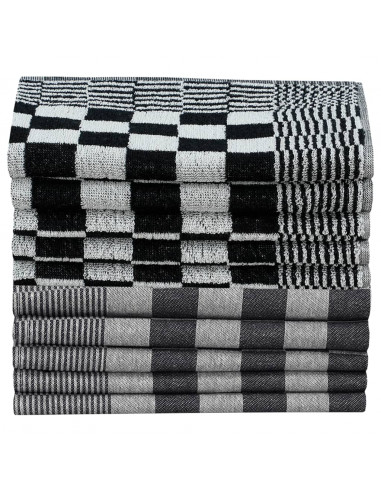 Set Strofinacci 10 pz in Cotone Nero e Bianco