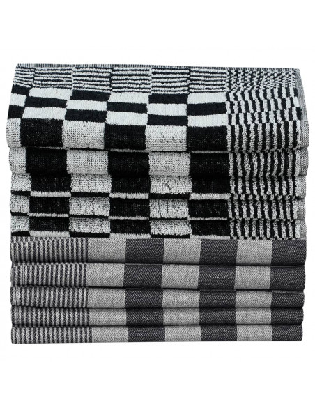 Set Strofinacci 10 pz in Cotone Nero e Bianco