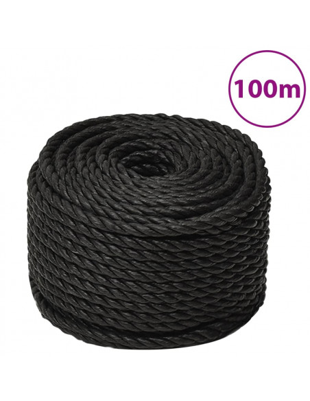 Corda da Lavoro Nera 20 mm 100 m in Polipropilene