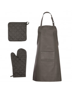 Set Strofinacci 15 pz con Guanti da Forno e Presine Cotone Nero