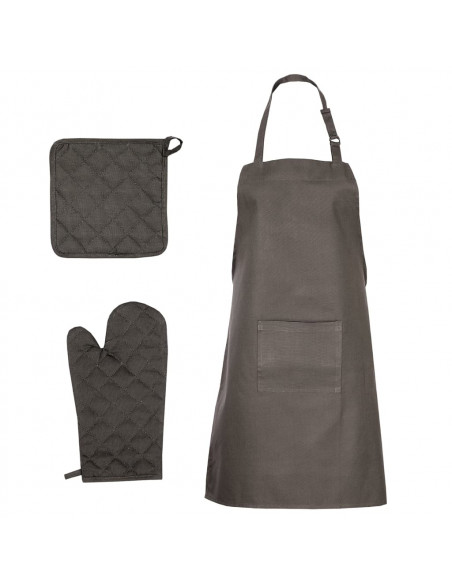 Set Strofinacci 15 pz con Guanti da Forno e Presine Cotone Nero