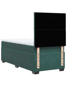 Giroletto a Molle con Materasso Verde Scuro 100x200 cm Velluto