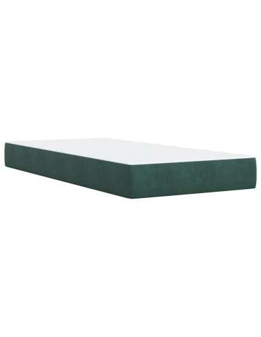 Giroletto a Molle con Materasso Verde Scuro 100x200 cm Velluto